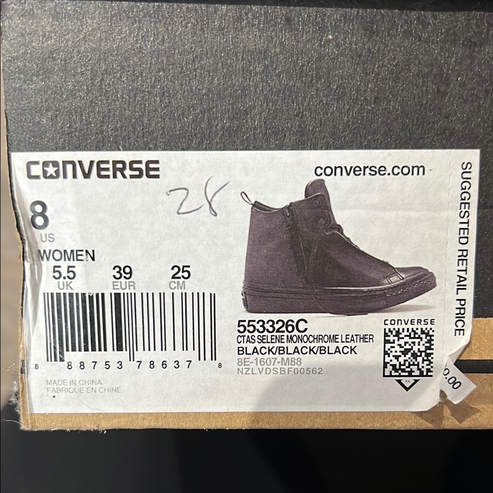 Converse Black Monochrome Leather High-Tops